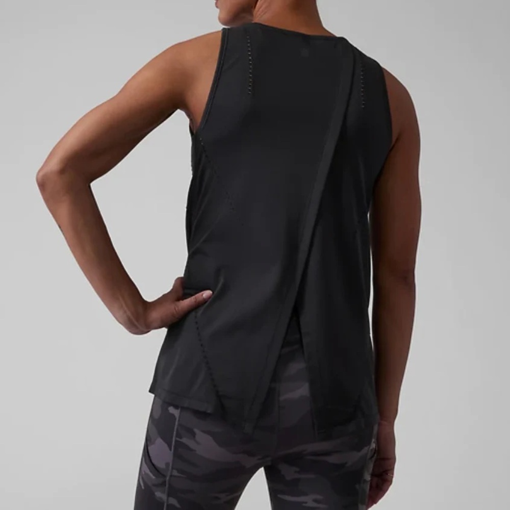 Athleta Foothill Split Back Black Tank XS